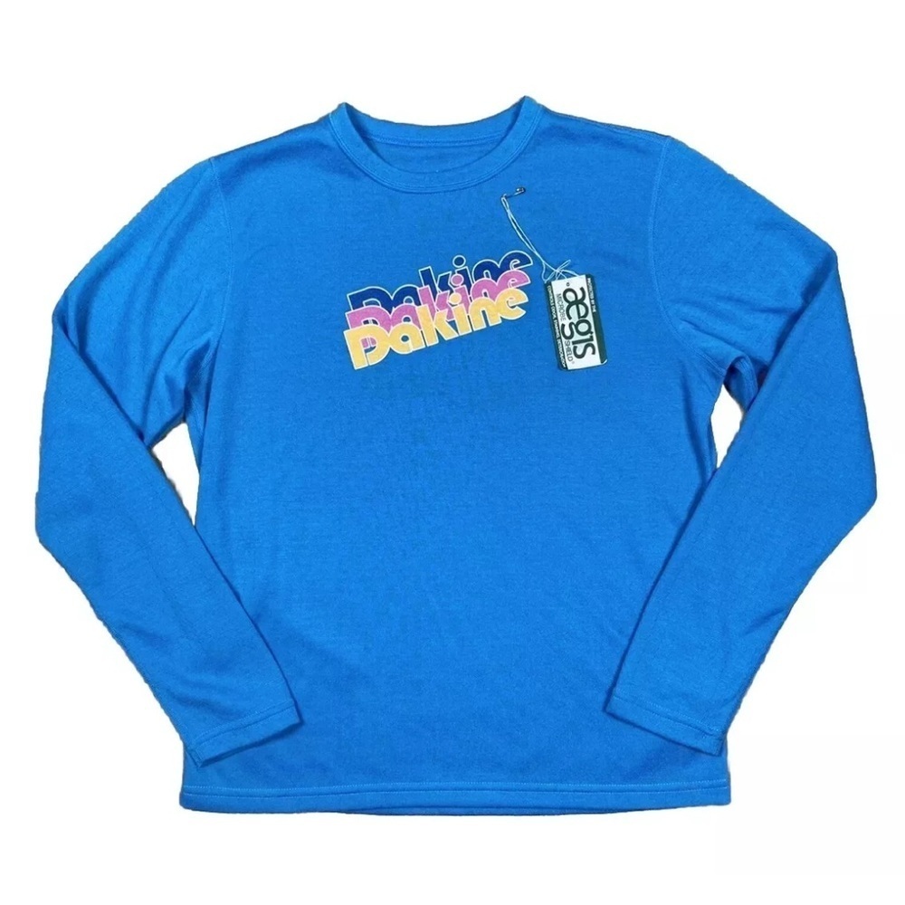 Dakine Girls XL Youth Mid-weight Base Layer Top Turquoise Blue Snow Shirt NEW